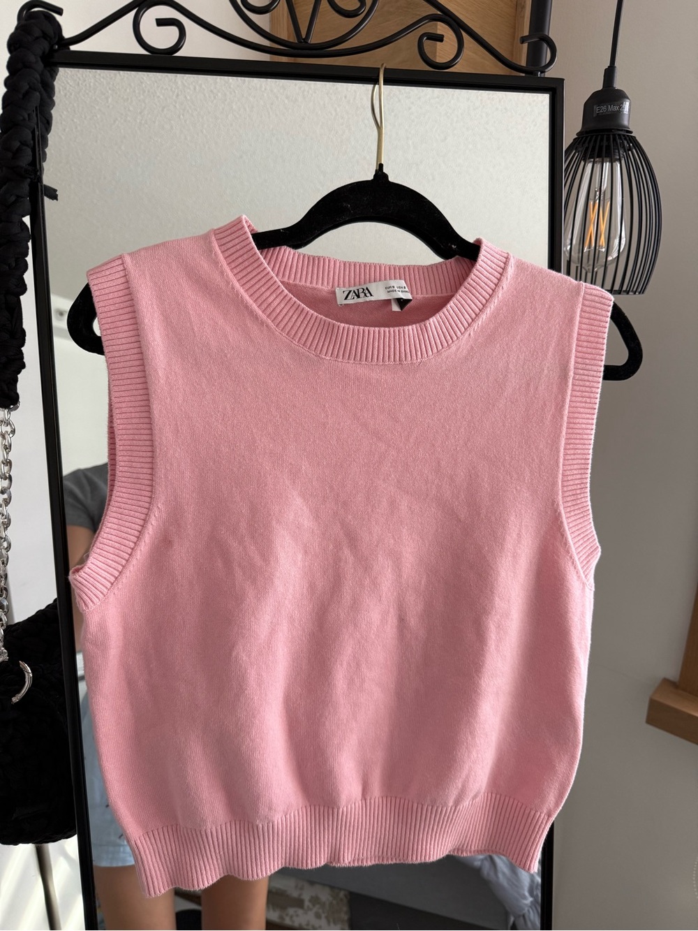 Zara soft pink sleeveless knit sweater vest ,Size S